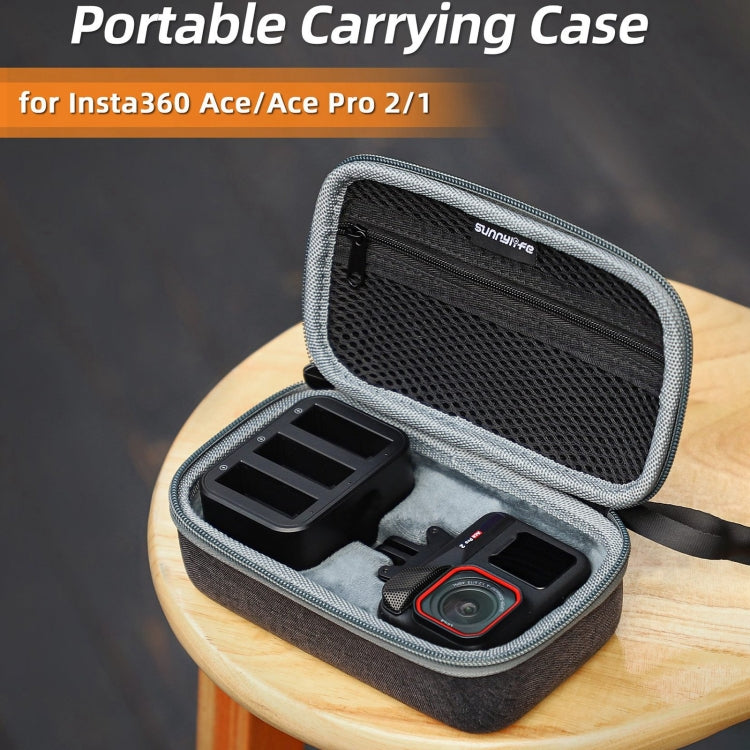 For Insta360 Ace / Ace Pro 1 / Ace Pro 2 Sunnylife Portable Carrying Case Handbag Mini Travel Case Organizer Protective Bag  - Dark Grey