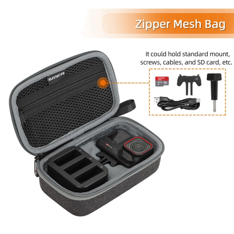 For Insta360 Ace / Ace Pro 1 / Ace Pro 2 Sunnylife Portable Carrying Case Handbag Mini Travel Case Organizer Protective Bag  - Dark Grey
