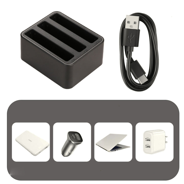For Insta360 X4 Tri-Slot Batteries Fast Charger  - Black