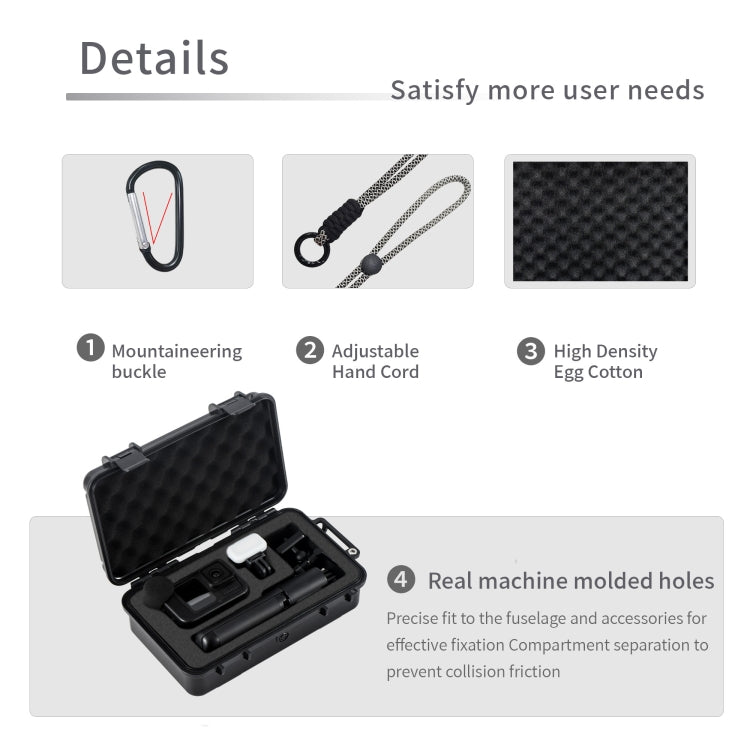 For GoPro HERO STARTRC Waterproof ABS Suitcase Shoulder Storage Box  - Black