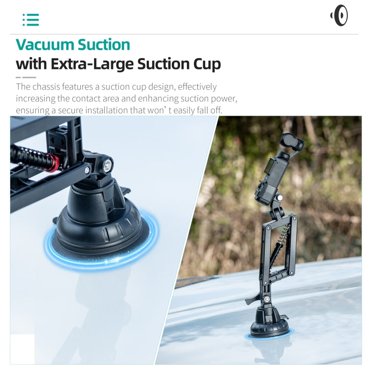 STARTRC Action Camera Suction Cup Car Mount Shock Absorbing Arm  - Black