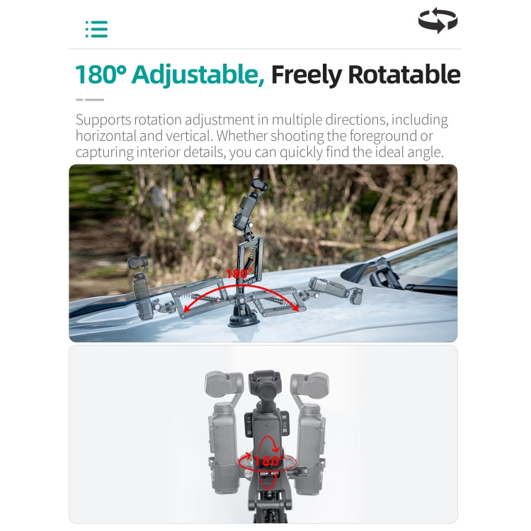 STARTRC Action Camera Suction Cup Car Mount Shock Absorbing Arm  - Black