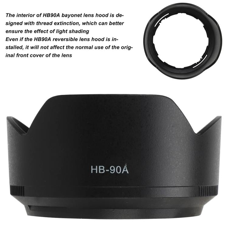 HB-90A Lens Hood Shade for Nikon Z DX 50-250mm f4.5-6.3 VR lens.  - Black