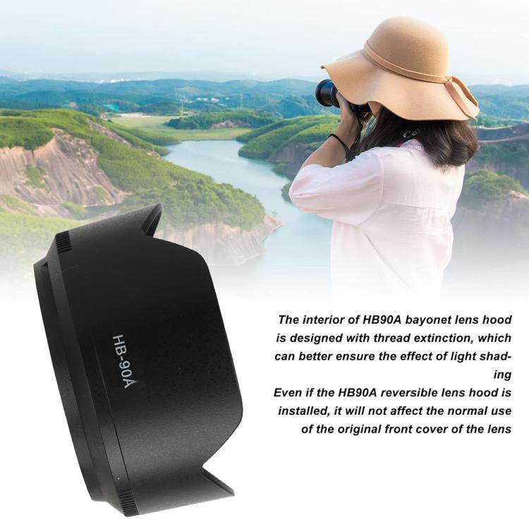 HB-90A Lens Hood Shade for Nikon Z DX 50-250mm f4.5-6.3 VR lens.  - Black
