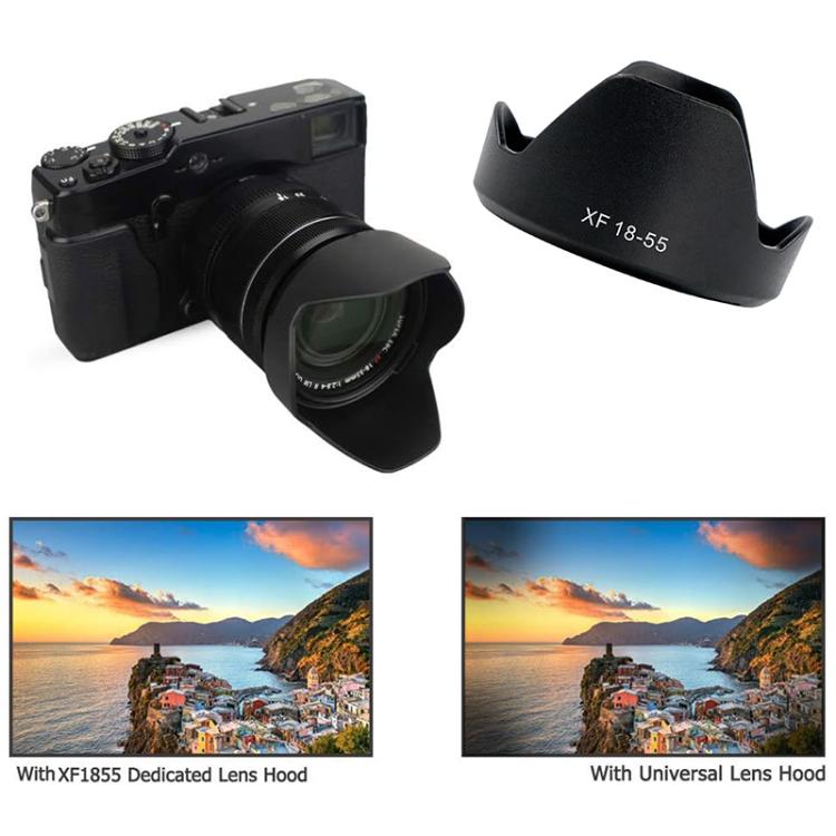 XF 18-55 Lens Hood Shade for FUJIFILM XF 18-55mm f2.8-4 R OIS / XF 14MM F2.8 lens  - Black
