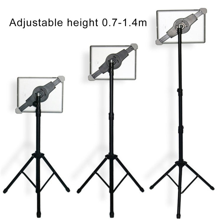 Universal Mount Tripod Floor Stand Tablet Holder for iPad, Kindle Fire, Samsung, Lenovo, and other 7 - 12 inch Laptop