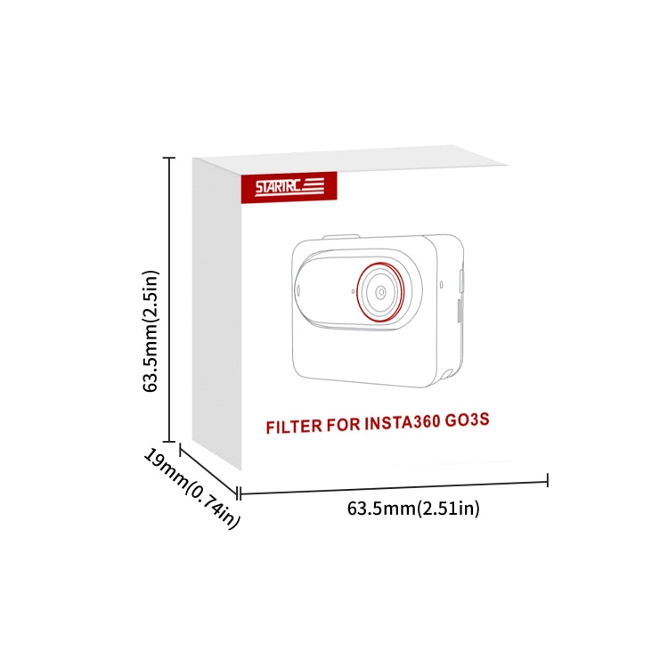 For Insta360 GO 3S STARTRC 4 in 1 ND8 ND16 ND32 ND64 Camera Lens Filter  - Black Red