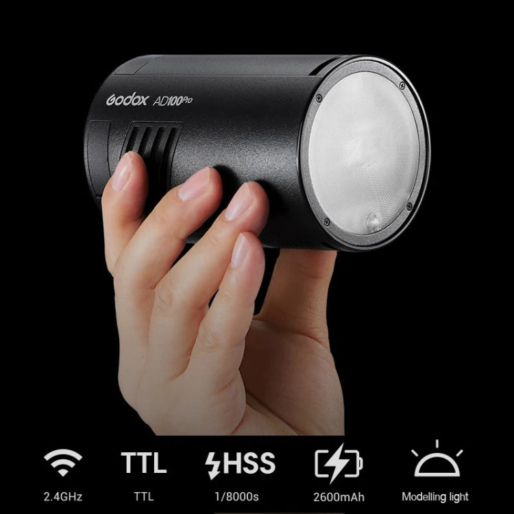 Godox AD100Pro 100Ws Pocket Flash Outdoor Speedlite Light ​Kits  - Black