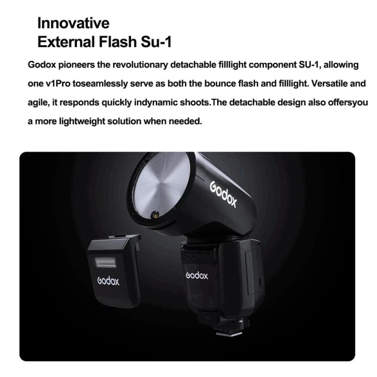 Godox V1Pro TTL Li-ion Round Head Camera Flash Light  - Black