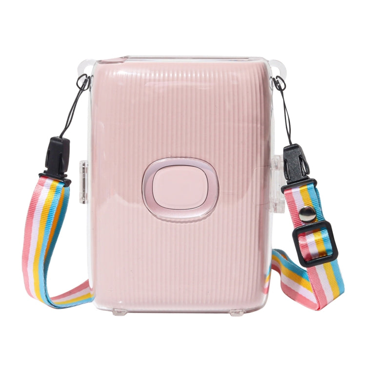 For FUJIFILM Instax mini Link 2 Crystal Hard Case Camera Bag with Shoulder Strap  - Transparent