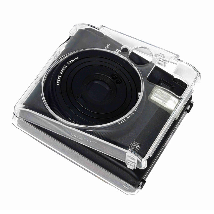 For FUJIFILM Instax mini 99 Crystal Hard Case Camera Bag with Shoulder Strap  - Transparent