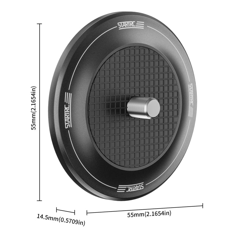 STARTRC Magnetic Base 1/4 Interface Metal Mount  - Black