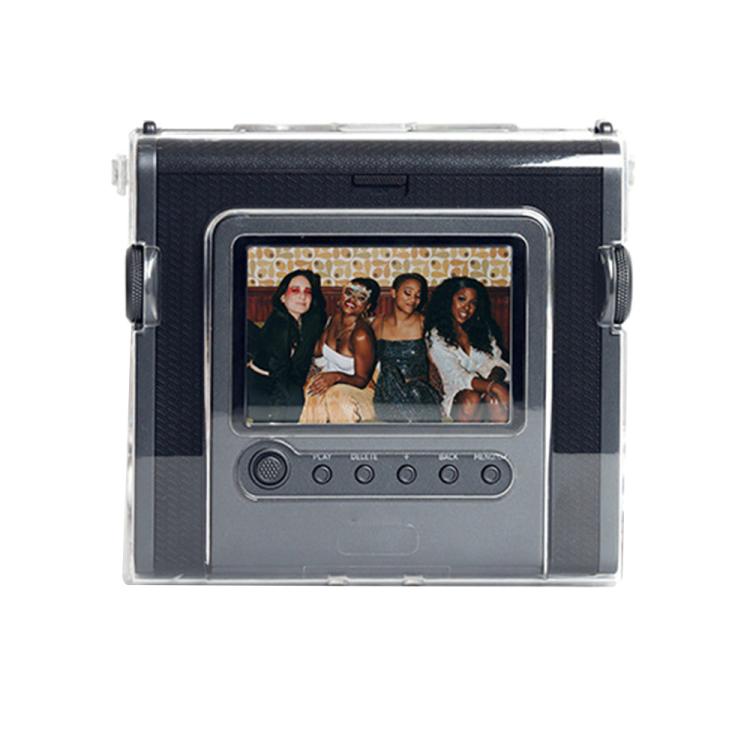 For FUJIFILM instax WIDE Evo Protective Crystal Shell Case with Strap  - Transparent