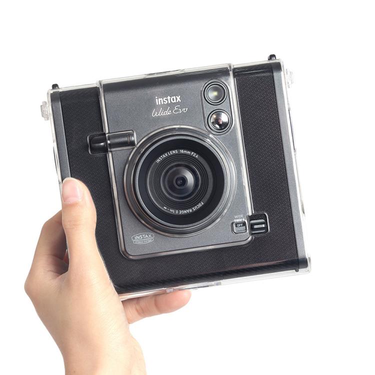 For FUJIFILM instax WIDE Evo Protective Crystal Shell Case with Strap  - Transparent