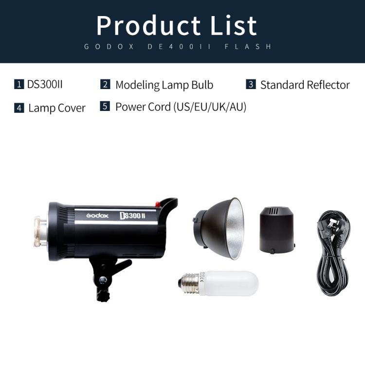 Godox DS300II 300Ws Studio Flash Light Strobe Lamp Head Bowens Mount Speedlight