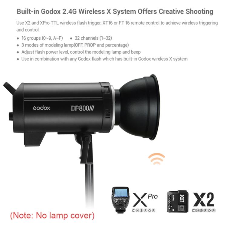 Godox DP800III Studio Flash Photo Light 800Ws 2.4G Wireless X System Bowens Mount Strobe Light, No Lamp Cover