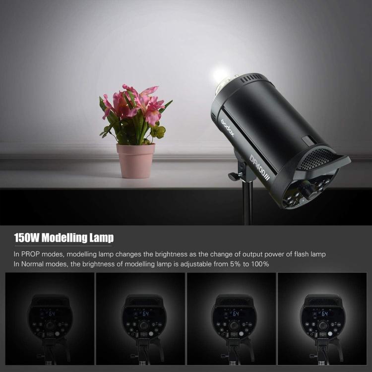 Godox DP400III Studio Flash Photo Light 400Ws 2.4G Wireless X System Bowens Mount Strobe Light, No Lamp Cover