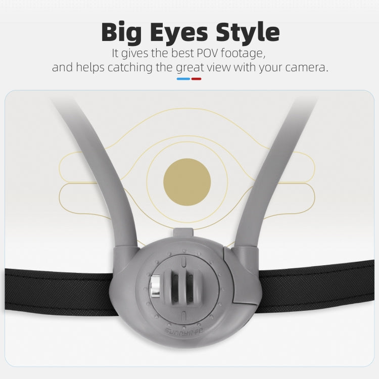 Sunnylife POV Neck Mount Hand Free Video Vlog Neck Selfie Holder with Body Strap  - Grey