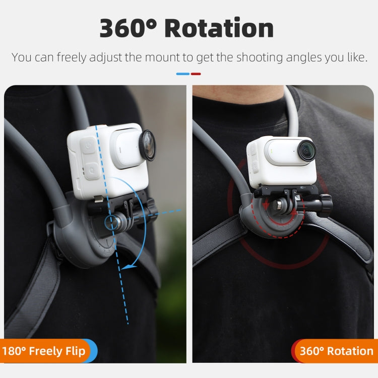 Sunnylife POV Neck Mount Hand Free Video Vlog Neck Selfie Holder with Body Strap  - Grey