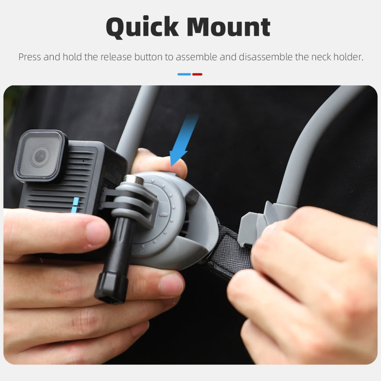 Sunnylife POV Neck Mount Hand Free Video Vlog Neck Selfie Holder with Body Strap  - Grey