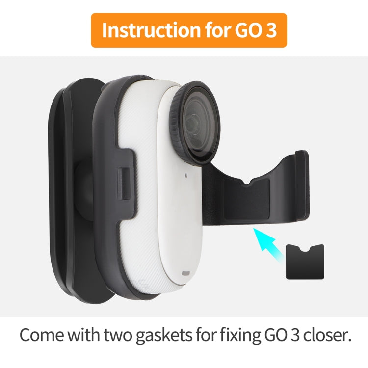 For Insta360 GO3 / GO 3S Sunnylife Baseball Hat Clip Mount Baseball Cap Clamp Quick Release Mount Camera POV Vlog Holder  - Black