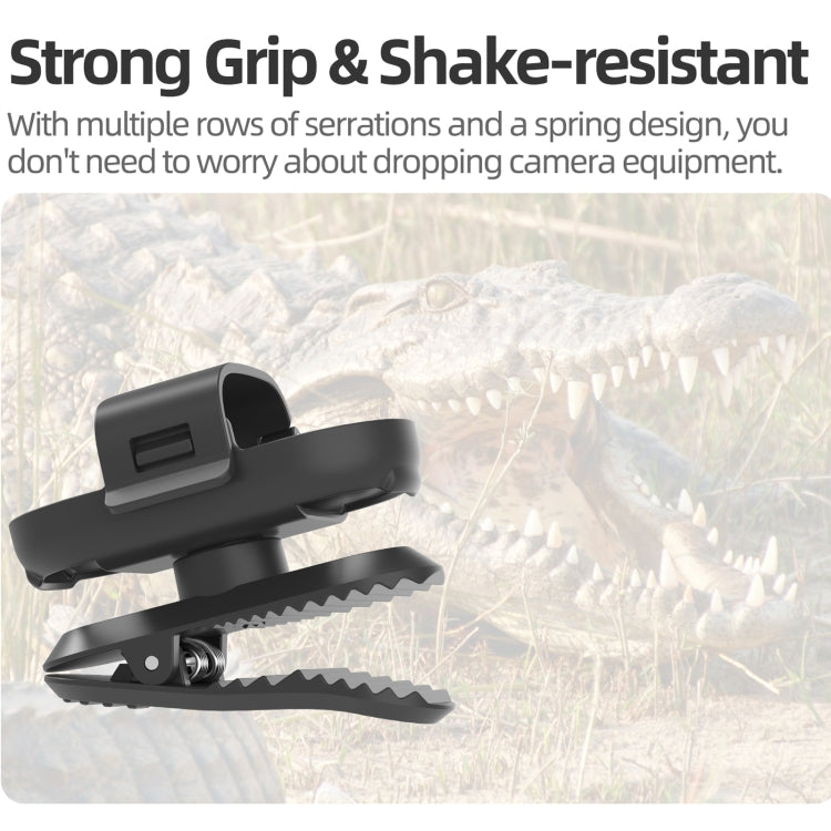 For Insta360 GO3 / GO 3S Sunnylife 360 Degree Rotation Backpack Clip Action Camera Clamp Mount  - Black