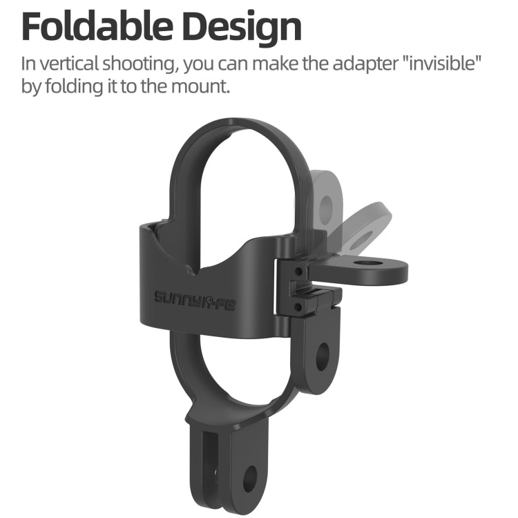 For Insta360 GO 3S / GO 3 Sunnylife Foldable Vertical-Horizontal Mount Adapter Protective Frame Brackets Housing Case  - Black