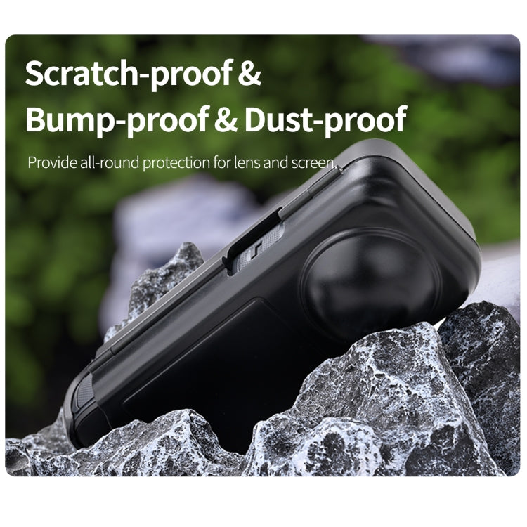 For Insta360 X4 Sunnylife Integrated Lens Screen Camera Cover Protector Screen Protective Case  - Transparent Black