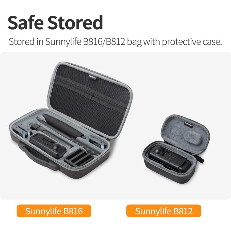 For Insta360 X4 Sunnylife Integrated Lens Screen Camera Cover Protector Screen Protective Case  - Transparent Black