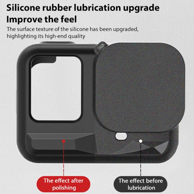 For Insta360 Ace Pro Silicone Protective Case with Wrist Strap & Lens Cover  - Black
