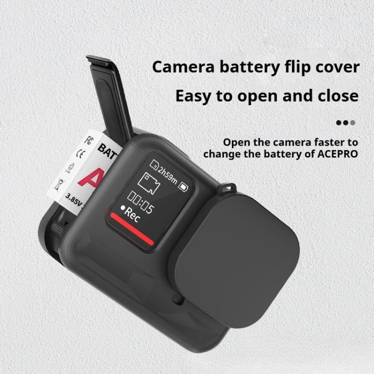 For Insta360 Ace Pro Silicone Protective Case with Wrist Strap & Lens Cover  - Black