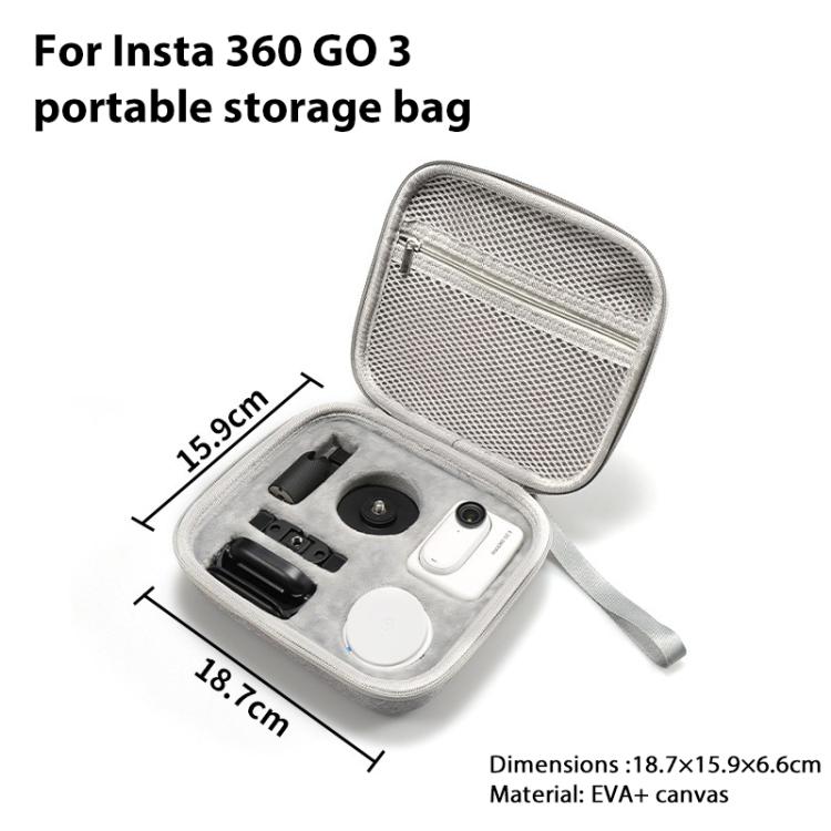 For Insta360 GO 3 / GO 3S Portable EVA Storage Box Case  - Grey