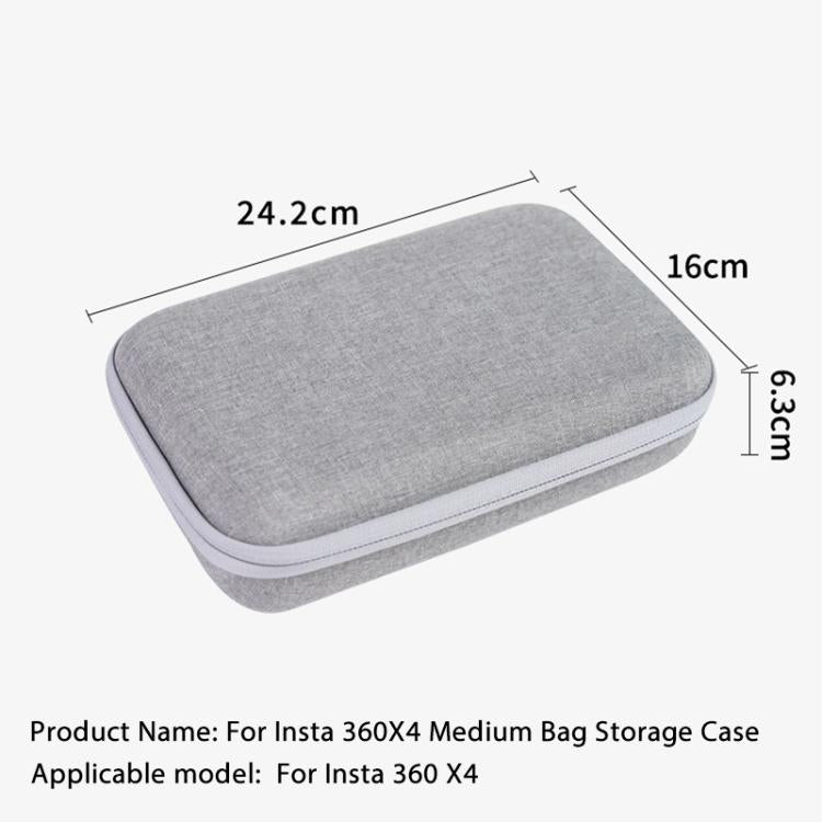 For Insta360 X4 / X5 Carrying Case Portable Storage Bag, Size: 24.2 x 16 x 6.3cm  - Grey