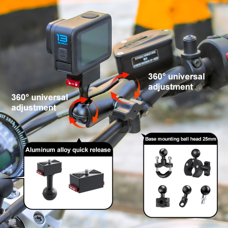 Metal Quick Release Base Adapter for GoPro, Insta360, DJI and Other Action Cameras  - Black