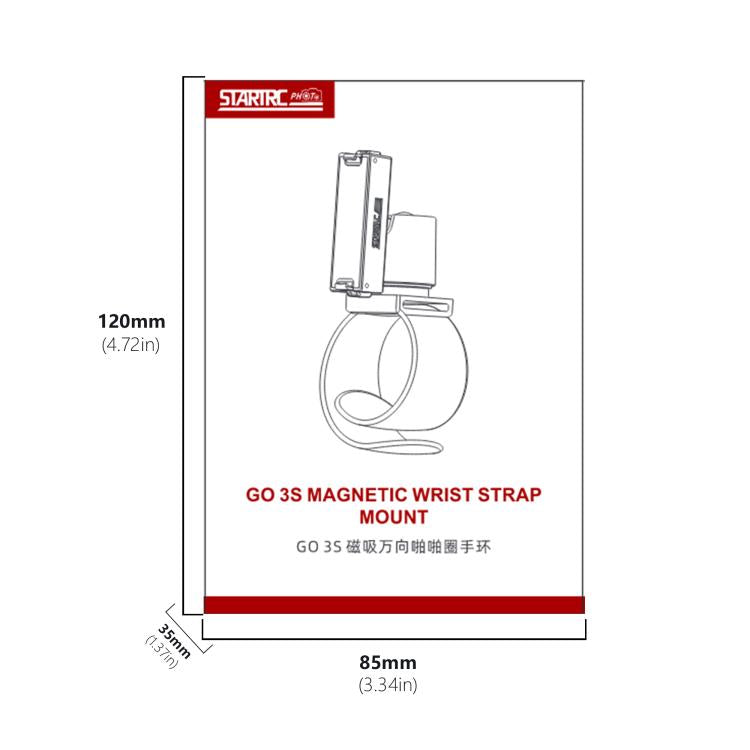 For Insta360 GO 3S / GO 3 STARTRC Silicone Wristband Snap Ring Quick Release Fixed Adapter Mount  - Black