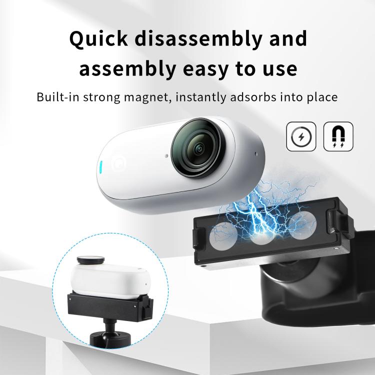 For Insta360 GO 3S / GO 3 STARTRC Silicone Wristband Snap Ring Quick Release Fixed Adapter Mount  - Black