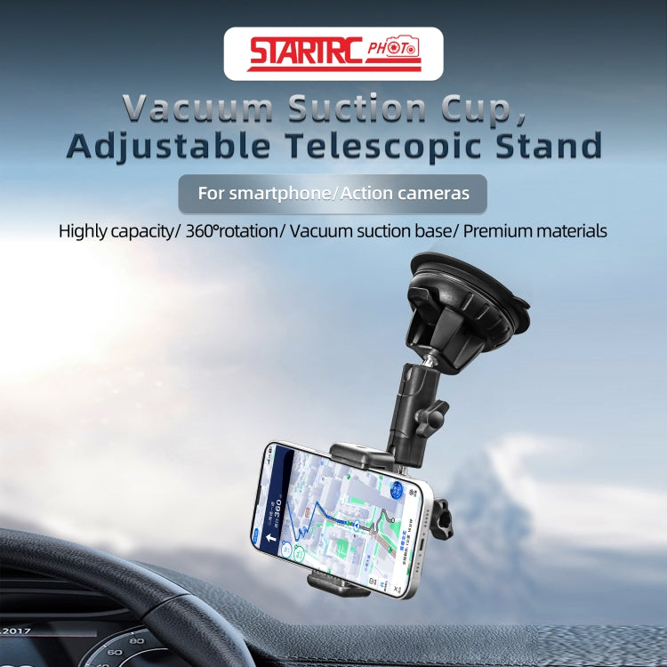 STARTRC Suction Cup Holder Bracket with Phone Clamp  - Black
