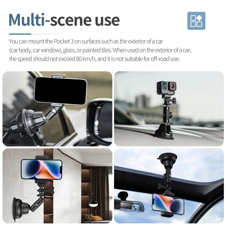 STARTRC Suction Cup Holder Bracket with Phone Clamp  - Black