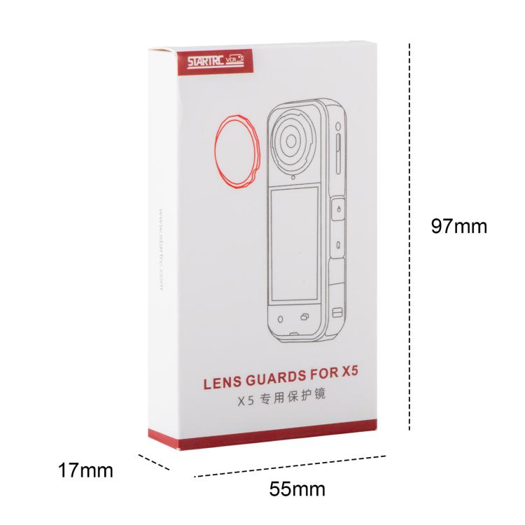 For Insta360 X5 STARTRC Slim Protective Lens Guad PC Lens Cover  - Transparent