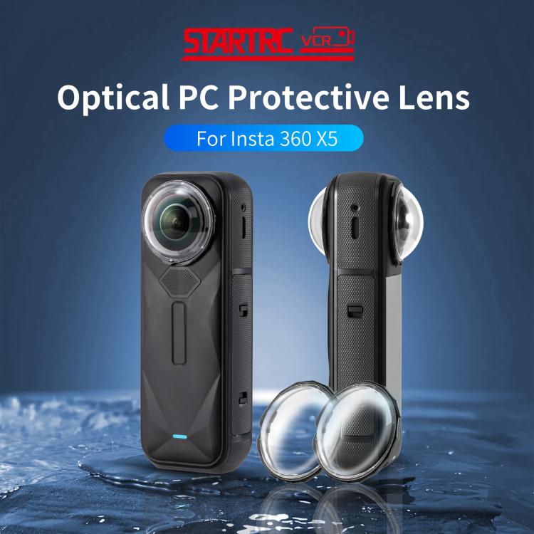 For Insta360 X5 STARTRC Slim Protective Lens Guad PC Lens Cover  - Transparent