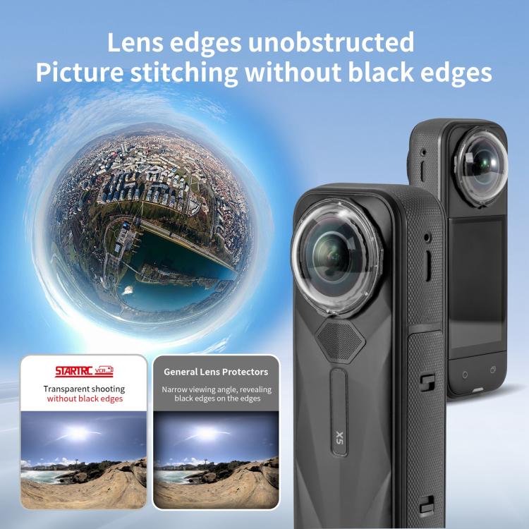 For Insta360 X5 STARTRC Slim Protective Lens Guad PC Lens Cover  - Transparent
