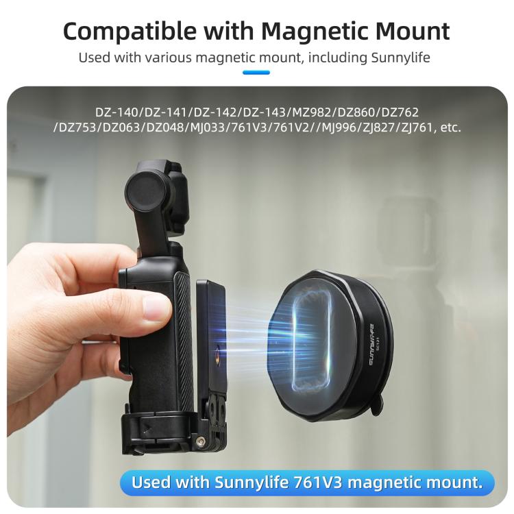 Sunnylife Universal Suction Cup Adapter Base Strong Suction Sucker for Action Camera  - Black