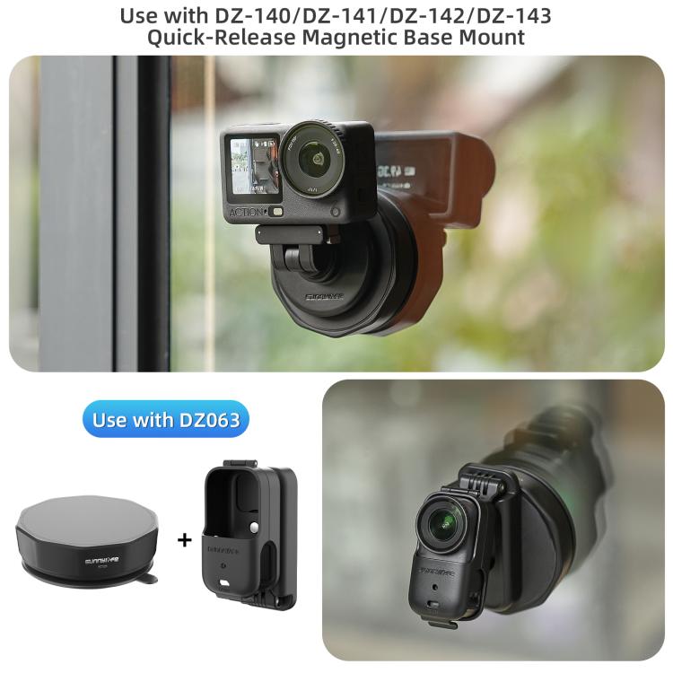 Sunnylife Universal Suction Cup Adapter Base Strong Suction Sucker for Action Camera  - Black