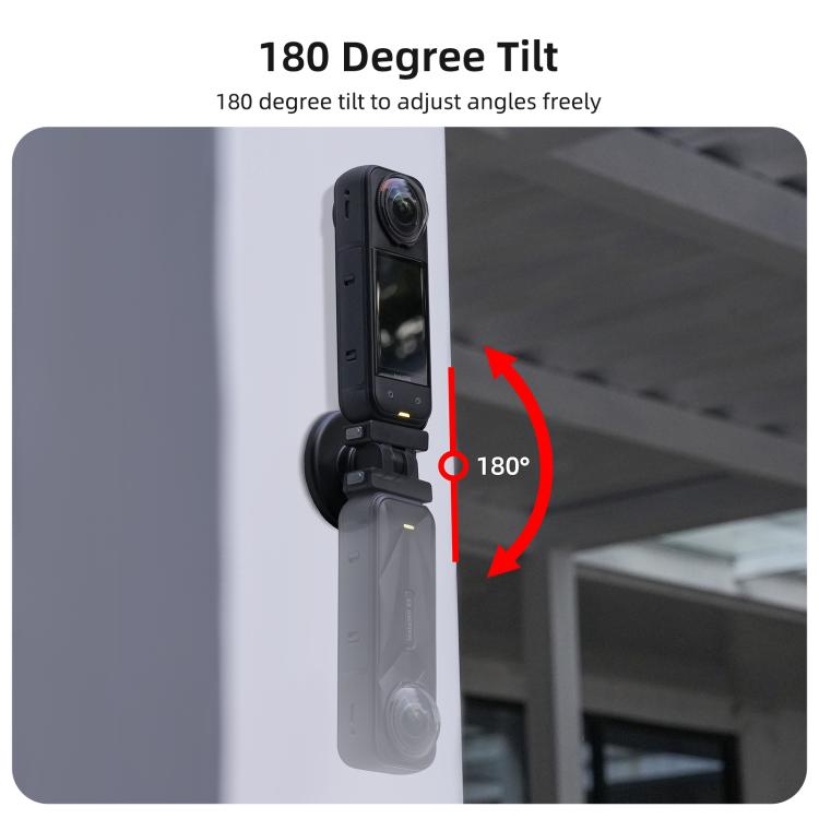 Sunnylife Quick-Release Magnetic Base Mount 1/4 180 Tilt Adjustable Tabletop Base Bracket For Insta360 X4 Air / X5 / Ace / Ace Pro 2 / 1  - Black