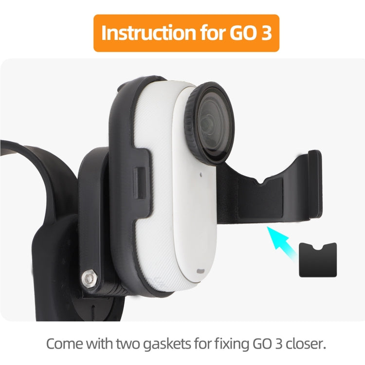 For Insta360 GO 3S / GO 3 Sunnylife Camera Strap Magnetic Mount Drone Mount Silicone Wristband Backpack Stripe  - Black