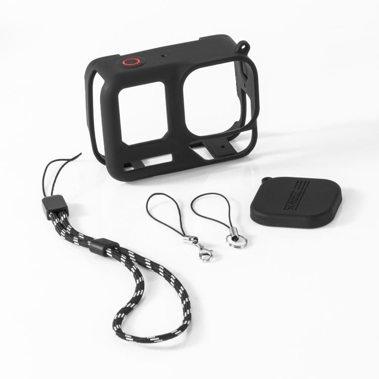 For Insta360 Ace Pro 2 STARTRC Body Silicone Case with Lens Cap & Lanyard  - Black