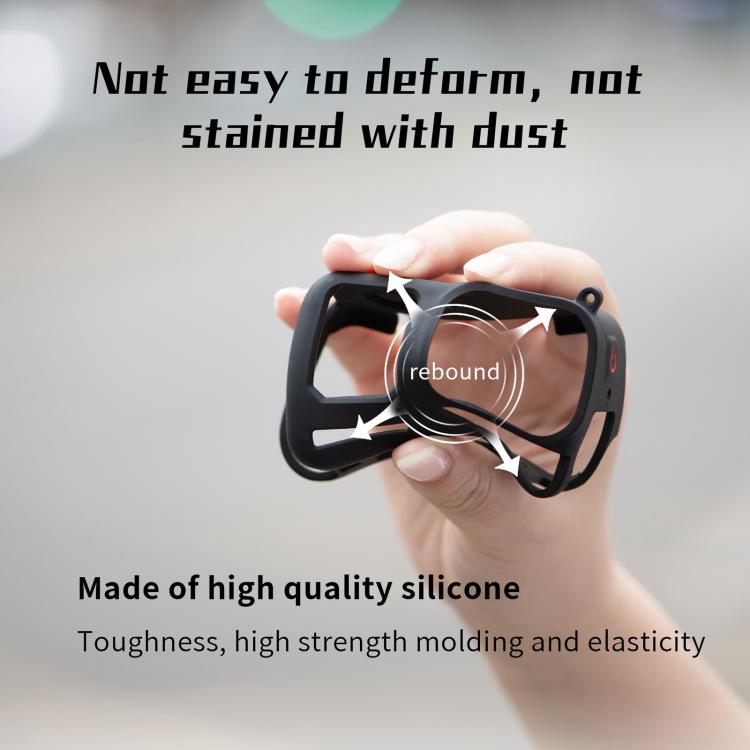 For Insta360 Ace Pro 2 STARTRC Body Silicone Case with Lens Cap & Lanyard  - Black
