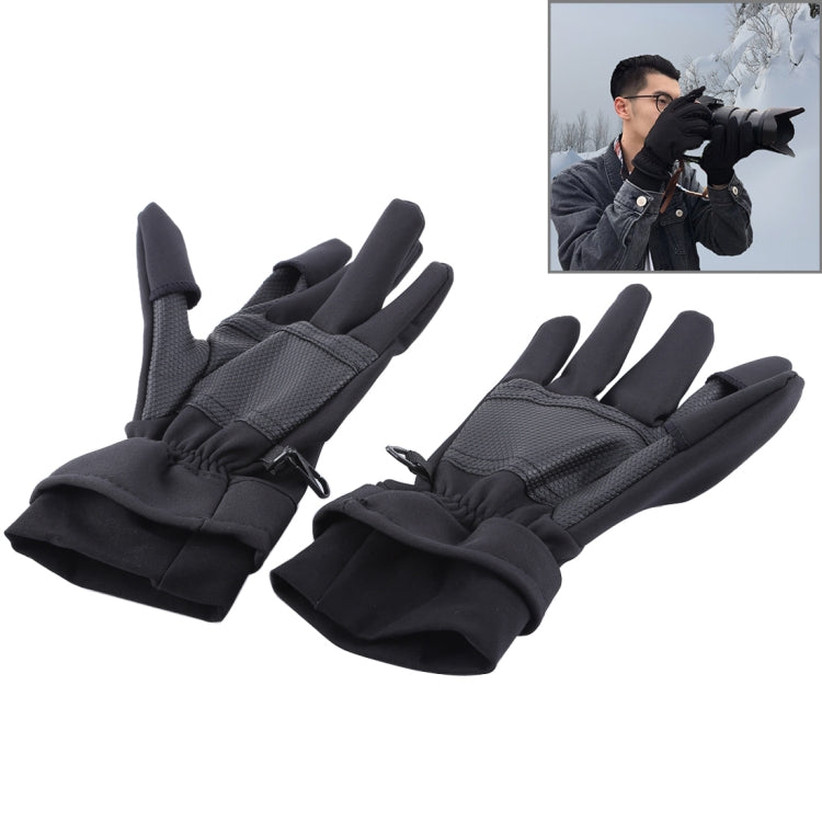 Outdoor Sports Wind-stopper Full Finger Winter Warm Photography Gloves, Size: S