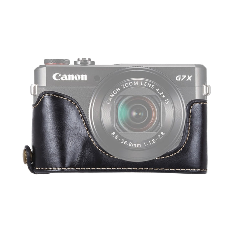 1/4 inch Thread PU Leather Camera Half Case Base for Canon G7 X Mark II