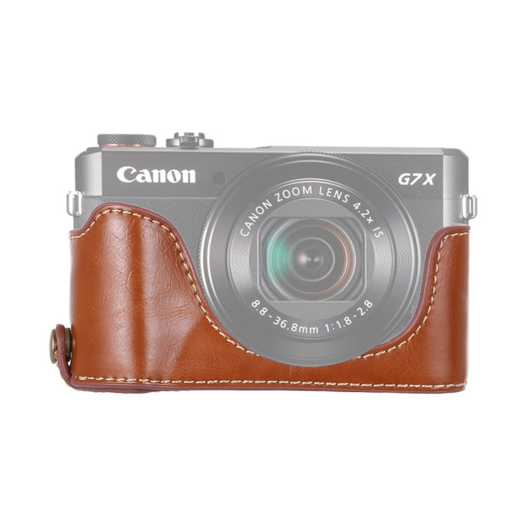 1/4 inch Thread PU Leather Camera Half Case Base for Canon G7 X Mark II